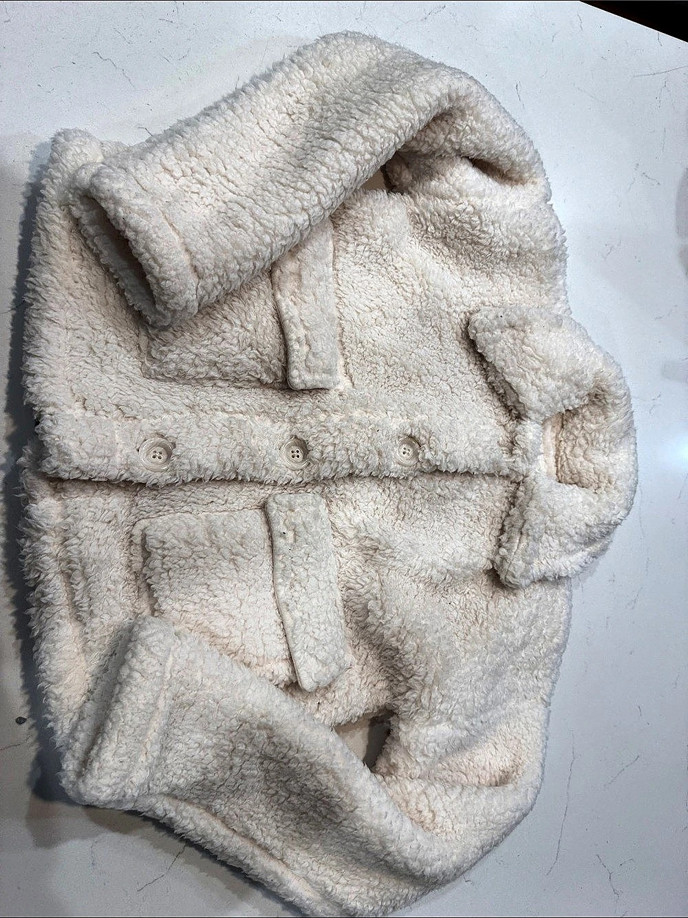 Abercrombie Kids Girls 11/12 Cream Teddy Jacket Like New